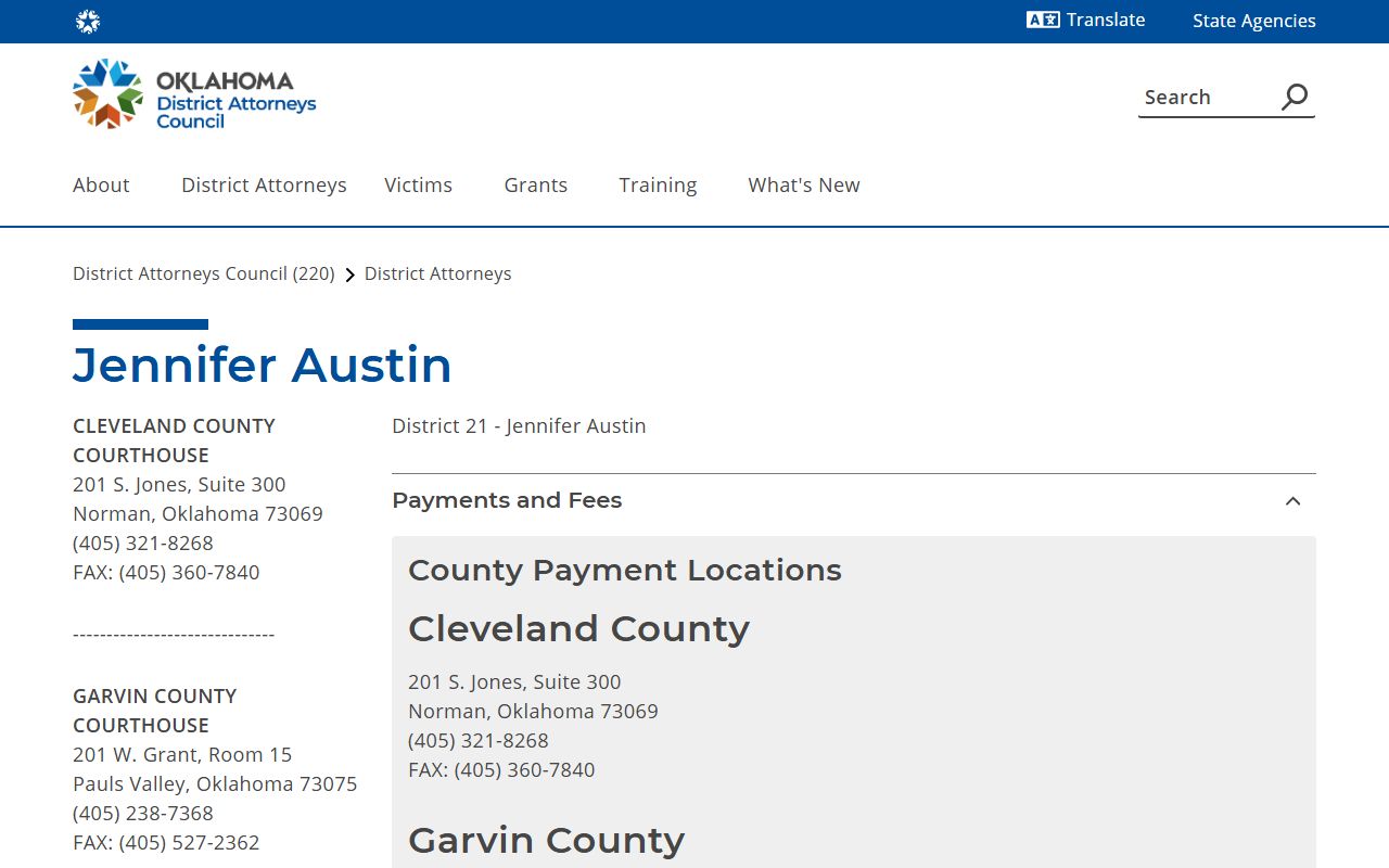 Garvin County criminal court records and the District 21 District Attorney office