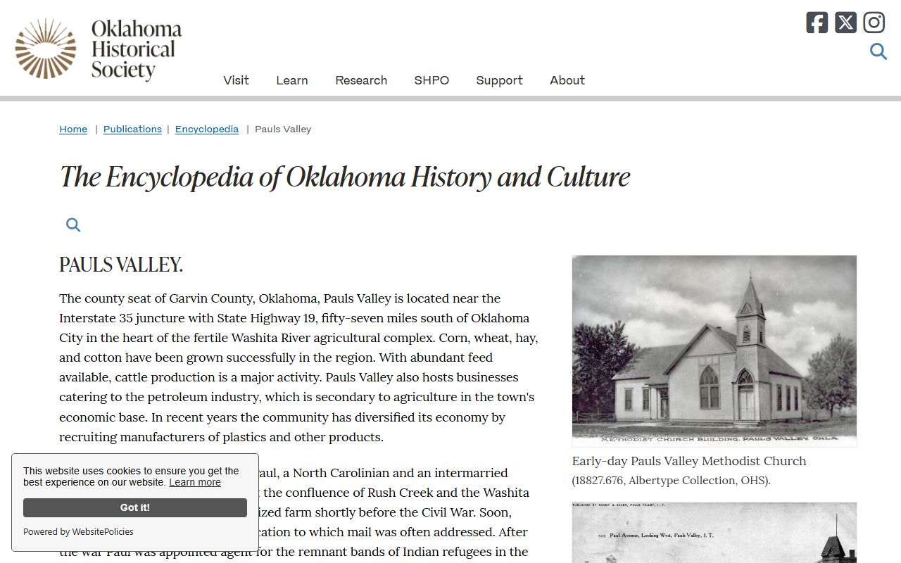 Garvin County probate records and estate history in Pauls Valley