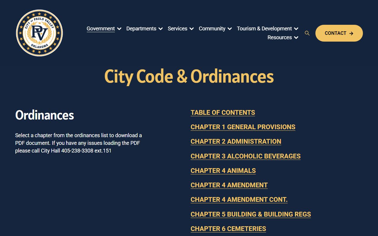 Garvin County traffic court records Pauls Valley city code and ordinances